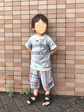 「MIKI HOUSE（ミキハウス）のアイテム（パンツ）」を使った、chiroruさん（キッズ・90cm）の夏コーディネート