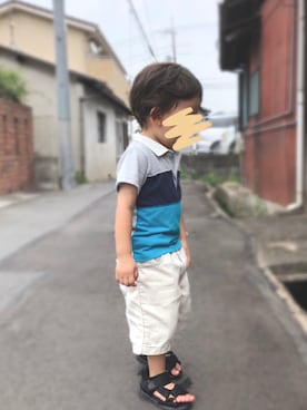 「MIKI HOUSE（ミキハウス）のアイテム（パンツ）」を使った、chiroruさん（キッズ・90cm）の秋コーディネート