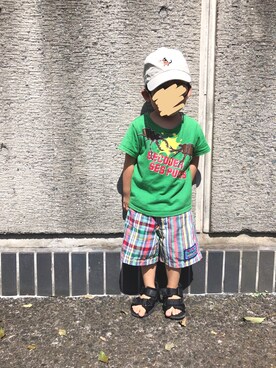「MIKI HOUSE（ミキハウス）のアイテム（パンツ）」を使った、chiroruさん（キッズ・90cm）の夏コーディネート