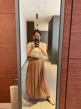 「JIMMY CHOO（ジミーチュウ）のアイテム（サンダル）」を使った、kurikohさん（レディース・156cm）の夏コーディネート