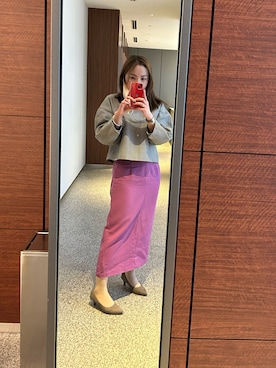 「パープル×黒」｜「アイテム（シャツ/ブラウス）」を使った、kurikohさん（レディース・156cm）の春コーディネート