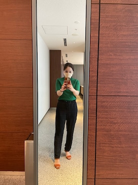 「theory（セオリー）のアイテム（パンツ）」を使った、kurikohさん（レディース・156cm）の夏コーディネート