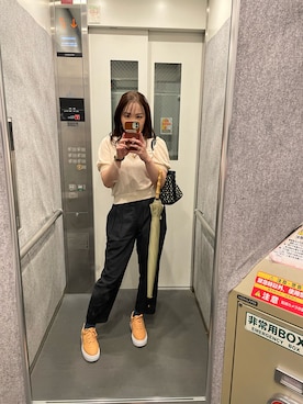 「NIKE（ナイキ）のナイキ コート ビジョン アルタ ウィメンズシューズ / Nike Court Vision Alta Women's Shoes ＜22-29cm 展開＞（スニーカー）」を使った、kurikohさん（レディース・156cm）の夏コーディネート