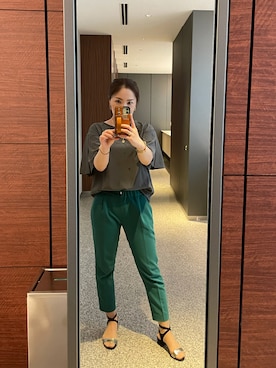 「blanc basque（ブランバスク）のアイテム（パンツ）」を使った、kurikohさん（レディース・156cm）の夏コーディネート