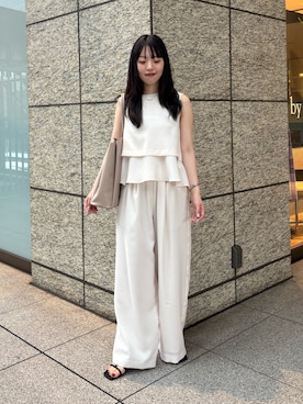 「NANO universe（ナノユニバース）のアイテム（トップス、ホワイト系）」を使った、nanamiさん（レディース・158cm）の夏コーディネート