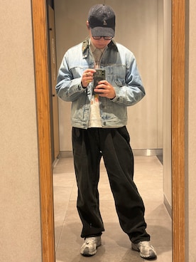 「アイテム（チノパンツ）」を使った、ふくたさん（メンズ・169cm・30代）の冬コーディネート