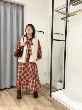 「アイテム（ボディバッグ/ウエストポーチ）」を使った、Tanaka+さん（レディース・158cm）の秋コーディネート