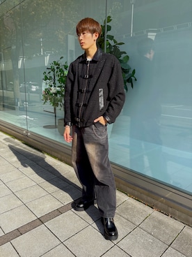 「ADRER（アドラー）のvintage make wide tapered denim / ヴィンテージメイクワイドテーパードデニム（デニムパンツ）」を使った、Gaisuさん（メンズ・175cm・10代）の秋コーディネート