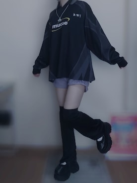 「アイテム（レッグウォーマー）」を使った、tete3さん（レディース・157cm）の秋コーディネート