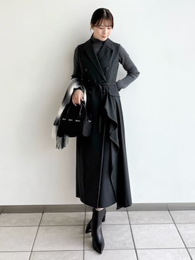 「アイテム（ストール/ショール）」を使った、FRAY I.Dさん（レディース・158cm）の秋コーディネート