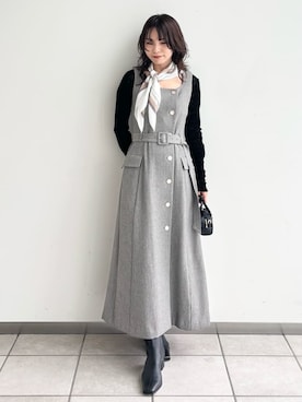 【新品タグ付き】FRAY I.D 楊柳キュプラサテンタックワンピース FRAY I.D（フレイアイディー）の「楊柳キュプラサテンタック