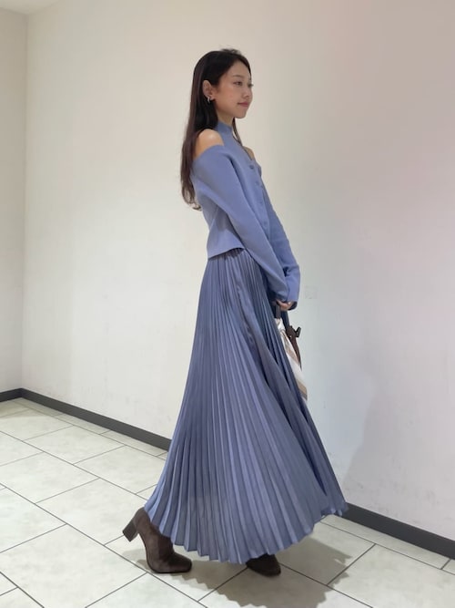 フレイアイディー　ニットドッキングプリーツワンピース ニットドッキングプリーツワンピース(マキシ・ロングワンピース