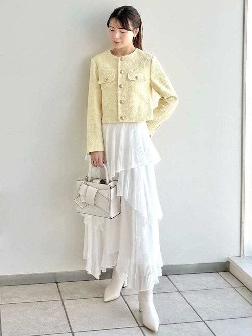 クロップドツイードジャケット（ノーカラージャケット）｜FRAY I.D