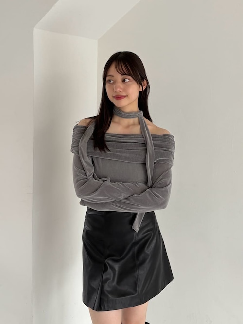 オフショルフロッキーチュールトップス（Tシャツ/カットソー）｜FRAY