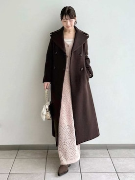 「アイテム（ダッフルコート）」を使った、FRAY I.Dさん（レディース・158cm）の冬コーディネート