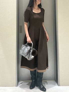 「アイテム（ライダースジャケット）」を使った、FRAY I.Dさん（レディース・161cm）の秋コーディネート