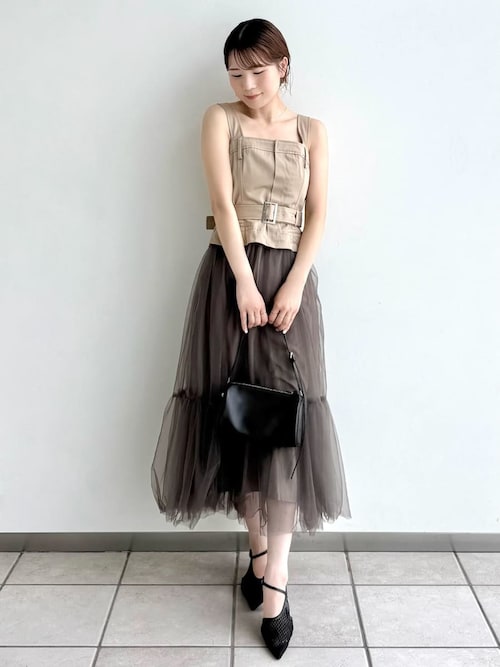 FRAY I.D｜Dickies】チュールコンビジャンパードレス（ワンピース