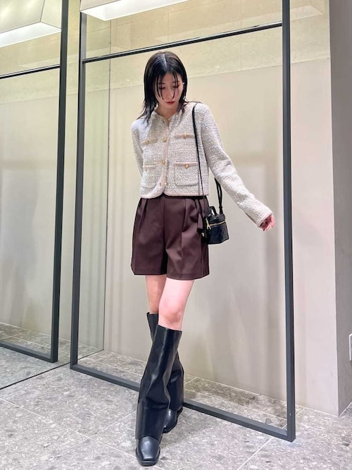 【美品】FRAY I.Dミックスツイードニットカーディガン ivory FRAY I.D（フレイアイディー）の「ミックスツイードニット