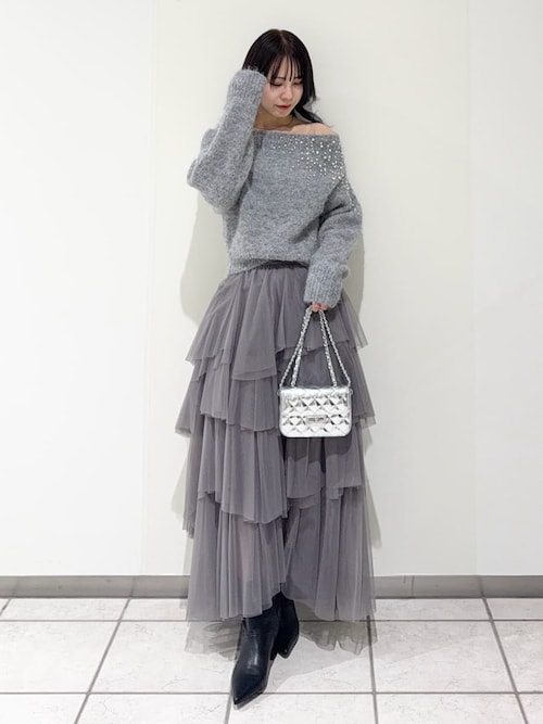 FRAY I.D アルパカシャギービジューオフショルニット IVR FRAY I.D｜アルパカシャギービジューオフショルニット | Rakuten