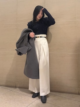 「アイテム（ダッフルコート）」を使った、FRAY I.Dさん（レディース・155cm）の秋コーディネート