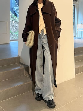 「アイテム（ダッフルコート）」を使った、FRAY I.Dさん（レディース・161cm）の秋コーディネート