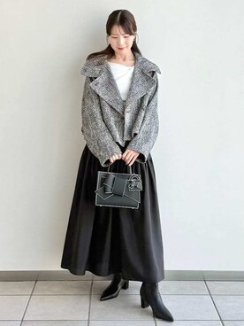 「アイテム（バレッタ/ヘアクリップ）」を使った、FRAY I.Dさん（レディース・158cm）の冬コーディネート