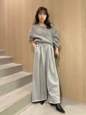 「イエベ」｜「アイテム（スウェットパンツ）」を使った、FRAY I.Dさん（レディース・150cm）の冬コーディネート