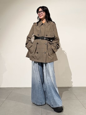 「アイテム（トレンチコート）」を使った、FRAY I.Dさん（レディース・153cm）の秋コーディネート