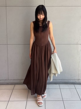 「FRAY I.D（フレイアイディー）のアイテム（ワンピース/ドレス）」を使った、FRAY I.Dさん（レディース・156cm）の夏コーディネート