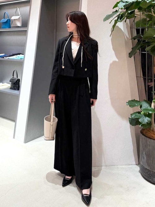 シルクブレンドアシメデコルテドレープリブニット（ニット/セーター