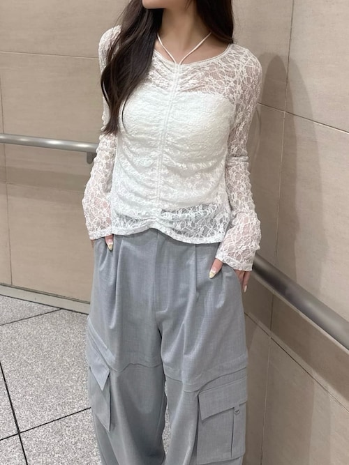 サイドファスナーカーゴパンツ/ウォッシャブル・防シワ・接触冷感