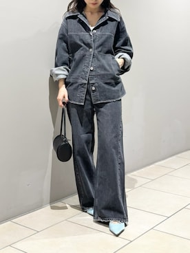 「イエベ」｜「アイテム（デニムジャケット）」を使った、FRAY I.Dさん（レディース・159cm）の冬コーディネート