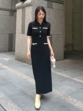 「アイテム（チューブトップ）」を使った、FRAY I.Dさん（レディース・159cm）の秋コーディネート