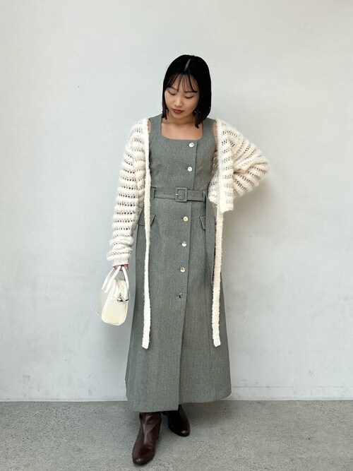 ※出品は18日まで※FRAY I.D ダブルヘリンボーンジレワンピース ダブルヘリンボーンジレワンピース(マキシ・ロングワンピース