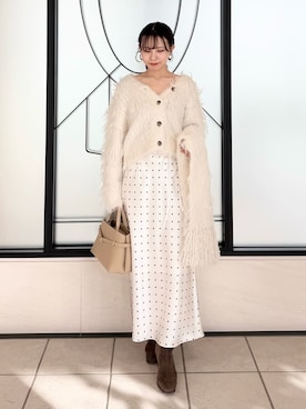 「アイテム（ストール/ショール）」を使った、FRAY I.Dさん（レディース・159cm）の秋コーディネート