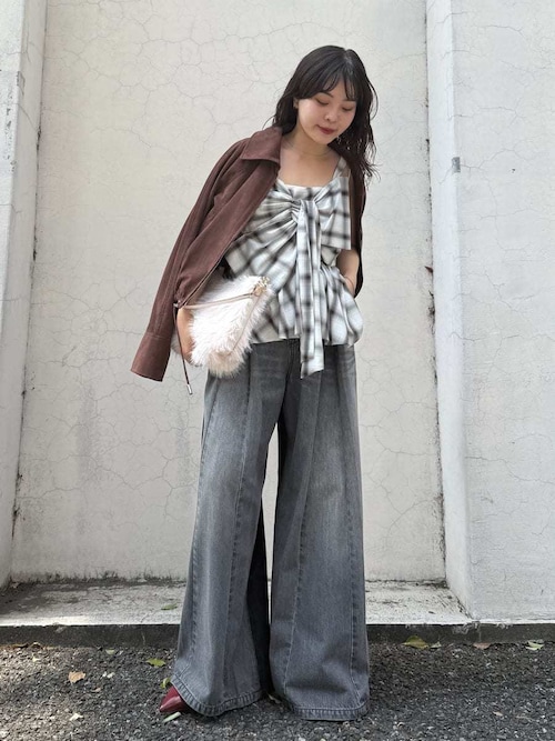 FRAY I.D フレイアイディー 　ボックスタックワイドデニムパンツ ボックスタックワイドデニムパンツ(ワイドパンツ)｜パンツ｜FRAY