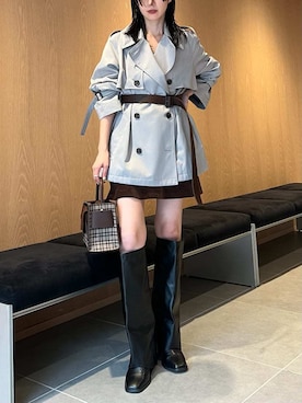 「アイテム（トレンチコート）」を使った、FRAY I.Dさん（レディース・161cm）の秋コーディネート
