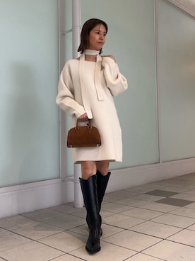 「アイテム（ダッフルコート）」を使った、FRAY I.Dさん（レディース・155cm）の秋コーディネート