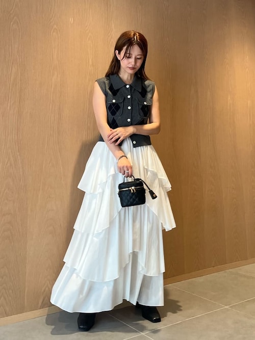 doors add fabrics イージースカート　アイボリー AMBIDEX Store ○〇GVZギャバ ギャザーイージースカート(F クロ