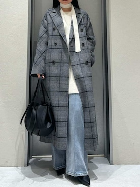 「アイテム（チェスターコート）」を使った、FRAY I.Dさん（レディース・161cm）の秋コーディネート