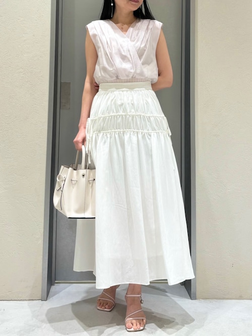 frayid セミシアーティアードスカート&カシュクールウエストリブニット frayid セミシアーティアードスカート&カシュクールウエスト
