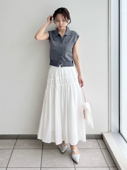 ポロカラーノースリニットジレ FRAY I.D グレー フレイアイディー FRAY I.D ポロカラーノースリニットジレ FRAY I.D】ポロカラーノースリ