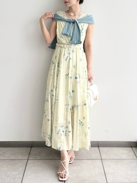 「アイテム（ワンピース/ドレス、イエロー系）」を使った、FRAY I.Dさん（レディース・159cm）の夏コーディネート