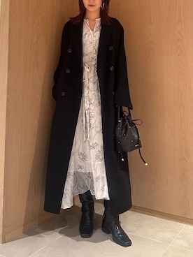 ウールリバーダブルブレストチェスターコートを使った人気ファッション