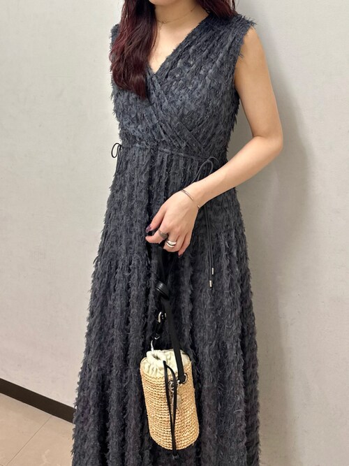 ⭐︎フリンジジャガードカシュクールワンピース 00サイズ フリンジ