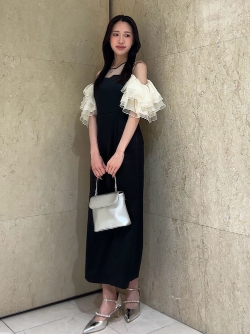 ラッフルスリーブドレス