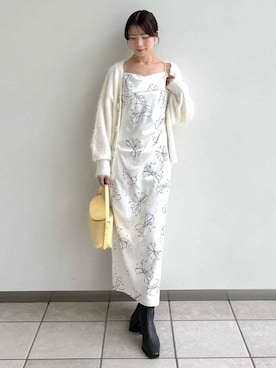 「アイテム（バレッタ/ヘアクリップ）」を使った、FRAY I.Dさん（レディース・158cm）の秋コーディネート