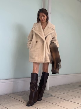 「アイテム（ノーカラージャケット）」を使った、FRAY I.Dさん（レディース・155cm）の秋コーディネート