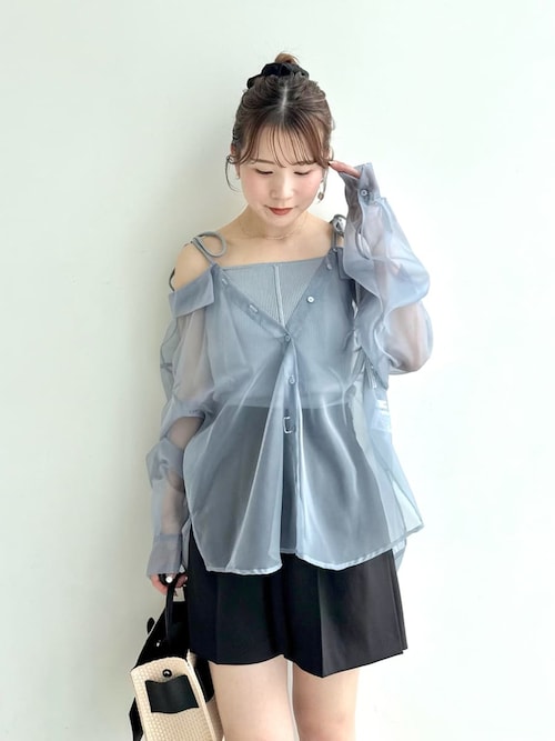 「FRAY I.D」 長袖ブラウス 0 グレー レディース カシュクールアシメカラーブラウス(ブラウス)｜トップス｜FRAY