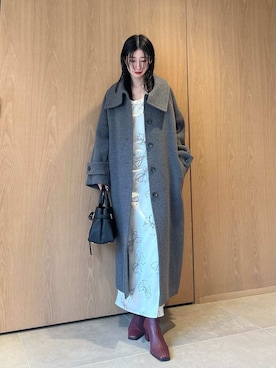 「アイテム（ダッフルコート）」を使った、FRAY I.Dさん（レディース・161cm）の冬コーディネート